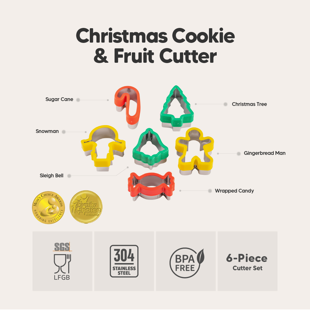 Christmas Cutters - Set of 6 - Stainless Steel